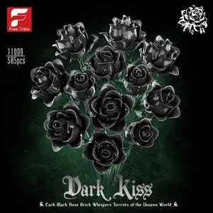 Valentine's Day Rose Building Blocks Set, 585pcs Small Bricks DIY Model Kit, Creative Gift for Her, Romantic Home Decor Decoration