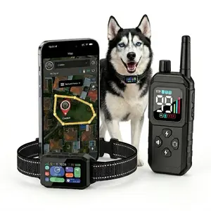 KOATLIFE  GPS Wireless Dog Fence System - Waterproof Training Collar with Beep & Vibration, Outdoor Custom Perimeter Boundary for Large & Medium Dogs, Wireless Electric Containment System