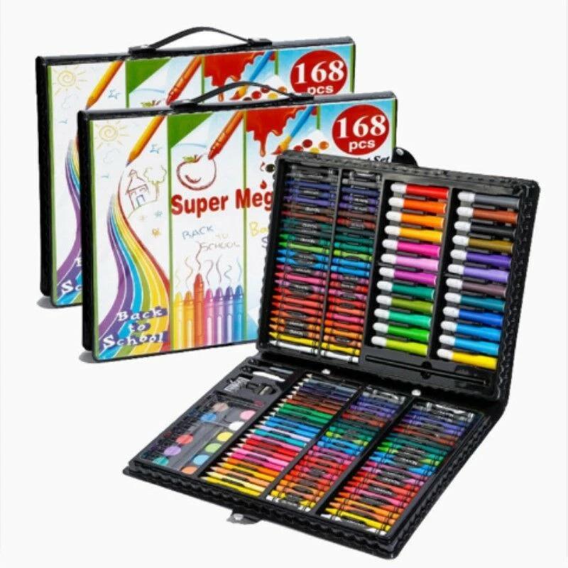 168PCS Art Drawing Set ️ Colored Pencils, Crayons, Watercolor Pens & Sketch Kit with Carry Case