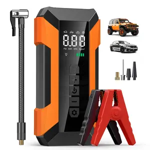 MEUCI  Jump Starter with Air Compressor, 4000A Car Battery Jump Starter Portable (8.0 Gas/7.0L Diesel), 12V Jump Start Battery Pack Jump Box with Smart Jumper Cables, Tire Inflator, LED Light