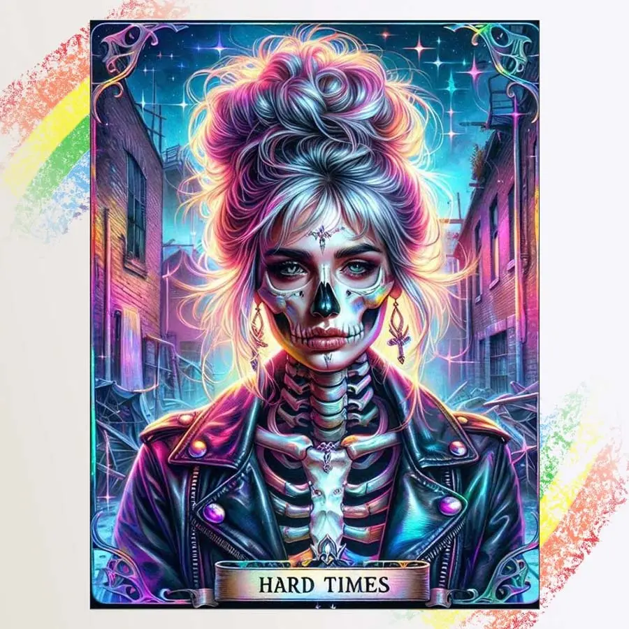 1pcs 5D DIY diamond painting kit, 5D diamond art set, DIY decoration, skull leather jacket diamond painting kit full round drill DIY, mosaic, diamond art, DIY art home decoration, suitable for Halloween and Christmas, DIY Craft Supplies