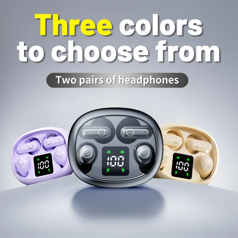 INSONIXN Wireless Bluetooth 5.4 In-Ear Headphones, Dual BT Earbuds with Smart Touch Buttons, Noise Cancellation, Waterproof Plastic Design, 36-Hour Total/4-6H Single Use Battery, 0.1oz, 20kHz, Type-C Charging (Yes), for Sleep & Sports, Back to School Gift