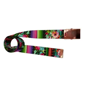 Unisex Desert Rose Belt, Fruit Print-Floral Design, Heavy-Duty Durable Polyester Webbing, Multi Metal Buckle Options, S+L Sizes, Eye-Catching Fashion Accessory Belt, Belts