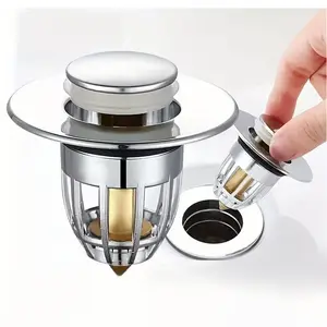Push-To-Close Sink Drain Filter, Bathroom Odor Killer & Hair Catcher, Ideal Christmas Gift for Home Improvement Enthusiasts, Bathroom Accessory