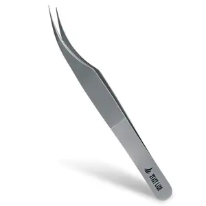 Stacy Lash STL-1 Isolation Stainless Steel Lash Tweezers | C-shape Curved Tool for Volume & Classic Extensions | Durable Lightweight Applicator
