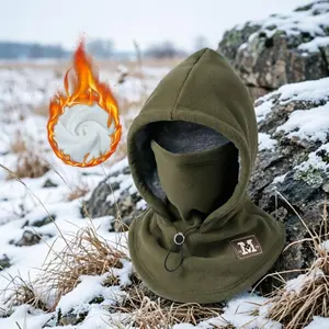 One-piece flannel warm mask hat, outdoor cycling windproof and cold autumn and winter style, warm hat with neck mask