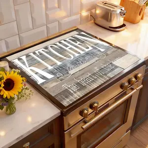 Soft Electric Stove Cover Cook Top Panel Protector Pad,Farm Wood Grain Design, Scratch Resistant, Easy to Clean, Multi-Purpose Kitchen Protector, Mother's Day Gift, Indoor Grills Accessories