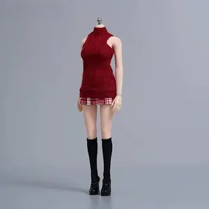 Fashionable 1/6 Scale Doll Outfit Set, Casual Knit Vest and JK Style Skirt, Multi Color Available, Premium Handmade Doll Clothing for 1/6 Female Action Figure, Stylish Mini Doll Costume Accessories for Doll Collection and Display