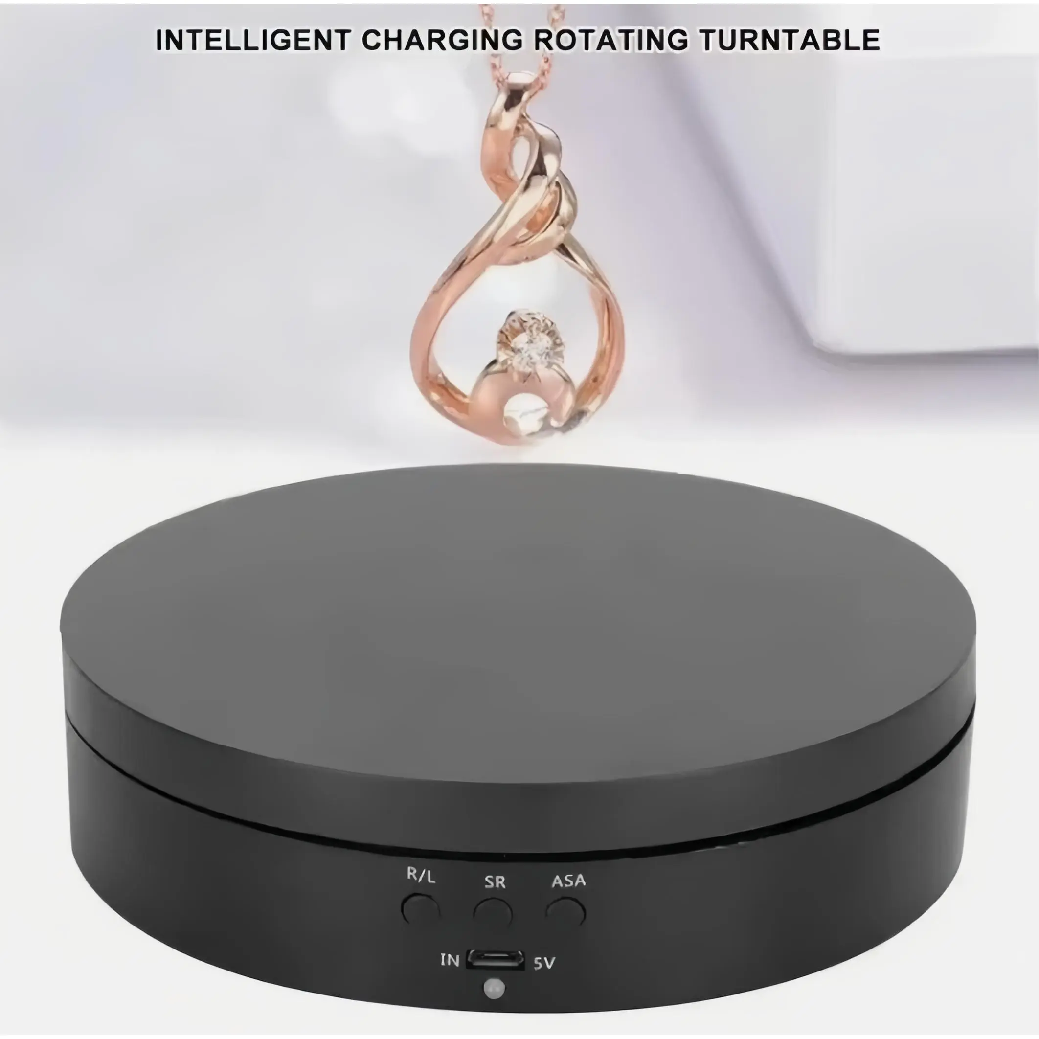 Motorized 360° Rotating Display Stand Electric Turntable for Photography & Jewelry