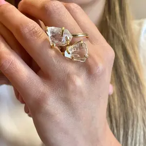 Clear Quartz Double Ring (Size 5-9)
