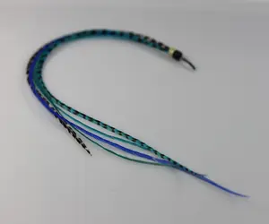 Sexy Sparkles True Blue Remix 6"-12" Feathers for Hair Extension Includes 2 Silicon Micro Beads.