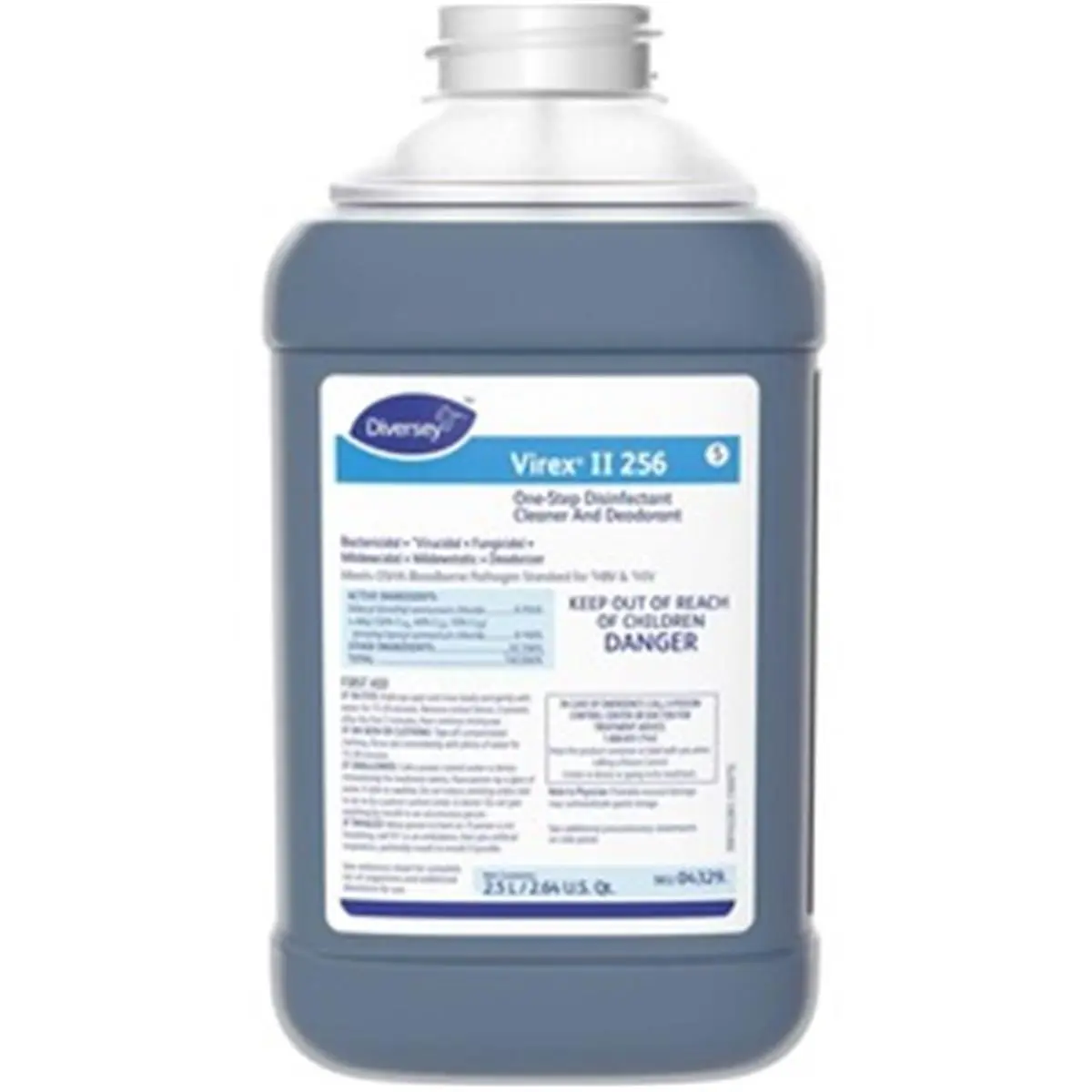 212 MAIN Diversey DVO04329 Virex 256 Minty Liquid Multi-Surface Disinfectant Cleaner - 2.5L Household Cleaning Solution for Plastic Surfaces, Case of 2