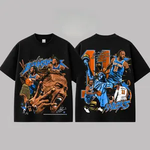 [  100% Cotton] Retro Jalen Brunson 11 'The Brunson Burner' Graphic For Knicks Nation, Knicks Basketball Fans Apparel, Brunson Burner Fans Basketball Streetwear Tee, Gift For Basketball Fan Graphic Tee