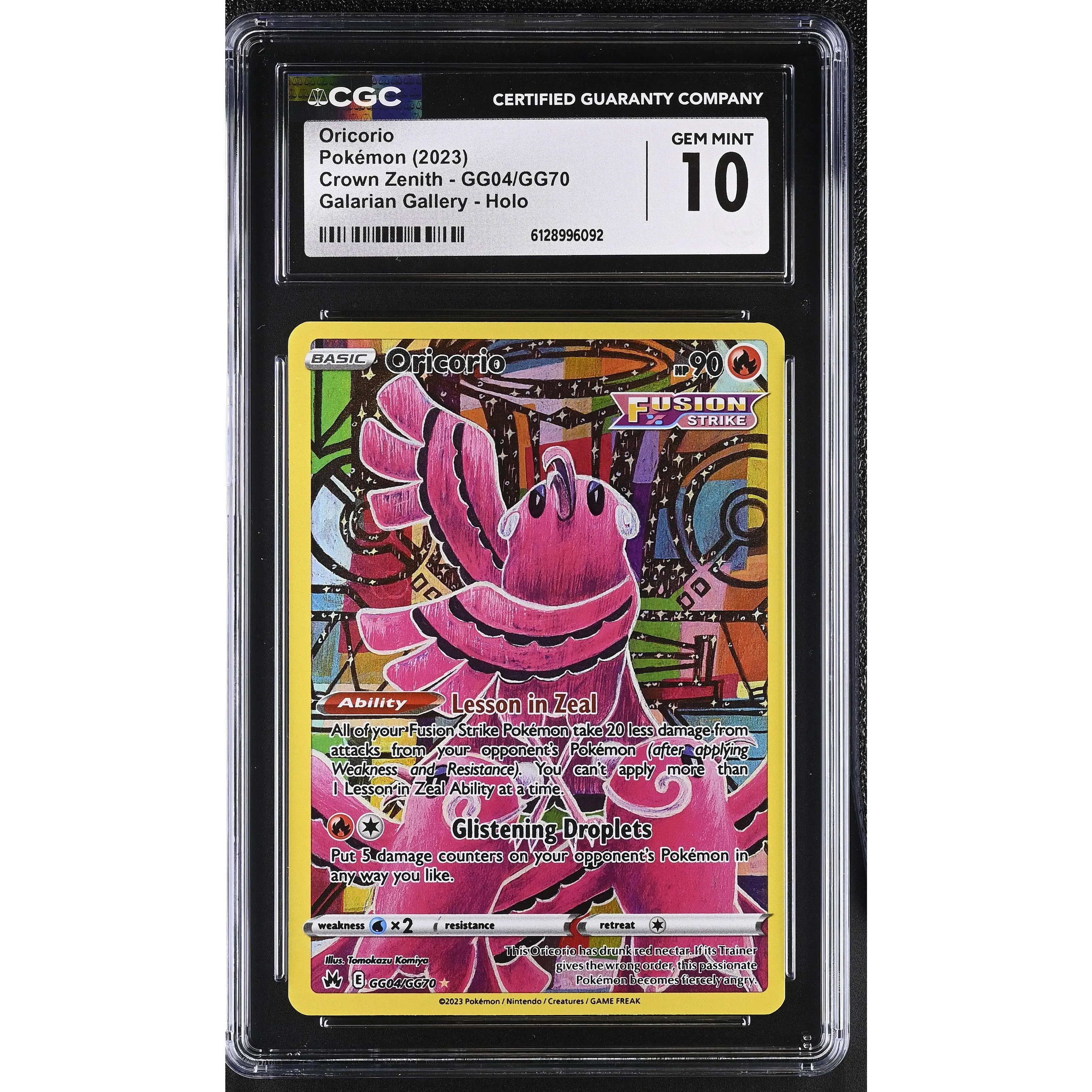 POKEMON TCG: CROWN ZENITH - ORICORIO - GG04/GG70 (GALARIAN GALLERY - HOLO) (ENGLISH) (GRADED / CGC 10) (📌 CONDITION 9.5)