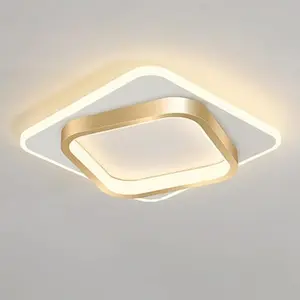 Modern LED Ceiling Light, 22w Square Acrylic Geometric Design, Suitable for Living Room Bedroom Corridor Kitchen Lighting, Warm 3000k, Soft Perimeter Lighting, Home Decor Lighting, Atmosphere Lighting