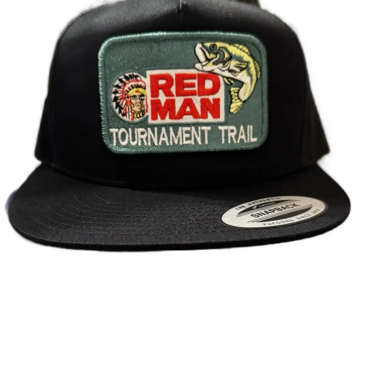 Redman Vintage Hat with Patch Design, Black Color, Classic Style, Adjustable Fit, Ideal for Outdoor Activities