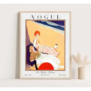 Vogue Poster Hot Weather Fashions | Vintage Vogue Advertising | Vintage Fashion Poster | Bedroom wall art | Up to 18x24 inches poster. POSTER