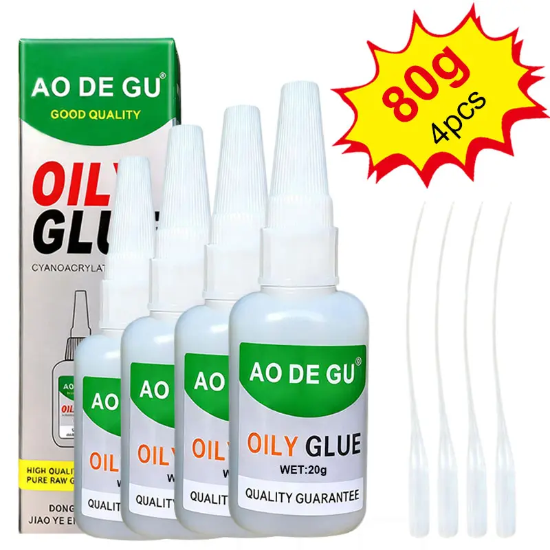 4Pcs Heavy Duty Super Glue, Strong Instant Oily Glue Fast Repair Liquid for Shoes, Jewelry, Plastic, Metal, DIY Crafts, Multipurpose High Strength Adhesive with Anti-Clog Cap