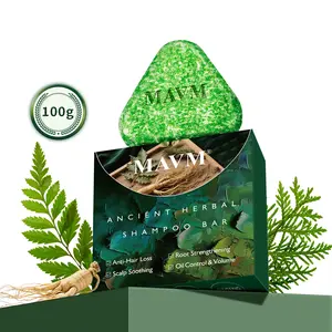 Natural Herbal Anti Hair Loss Shampoo bar – With Ginseng, Biota Leaf & Silk Protein, Strengthens Roots, Reduces Hair Fall, Herbal Hair Growth & Repair Soap