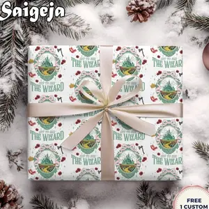 Wicked Wrapping Paper Christmas, Glinda Elphaba Witches Of Oz Pastel Pink Bows Gift Wrap, Tiara Bubbles Magic Wand Birthday Wrapping