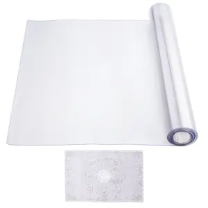 Plastic Table Cover, 42 x 96 Inch 1.5 mm Thick Clear Table Protector, Rectangle PVC Desk Mat, Waterproof & Easy Cleaning Desk Pad Tablecloth, for Office Dresser Dining Room Table Night Stand