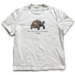 Turtle slow motion over no motion tee