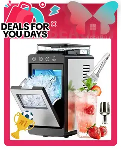 Countertop Ice Maker, 6‑Min Fast Bullet Ice Machine, 26lbs/24H Portable Ice Maker with Dual Water Tanks, 2 Ice Sizes, Self‑Cleaning, Low‑Noise Ice Maker for Home Kitchen, Office, RV summerwins,summerwins