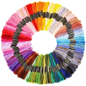 Friendship Bracelet String 100 Skeins Rainbow Color Embroidery Floss Cross Stitch Embroidery Thread Cotton Floss Bracelet Yarn Bulk, Craft Floss