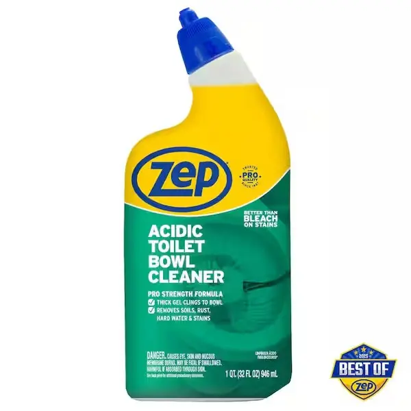 ZEP 32 oz. Acidic Toilet Bowl Cleaner - Scented Lemon Bathroom Cleaner, Fresh Scent, Odor Neutralizing, Ready-To-Use Home Care Household Cleaner, Lemon Bathroom Cleaners