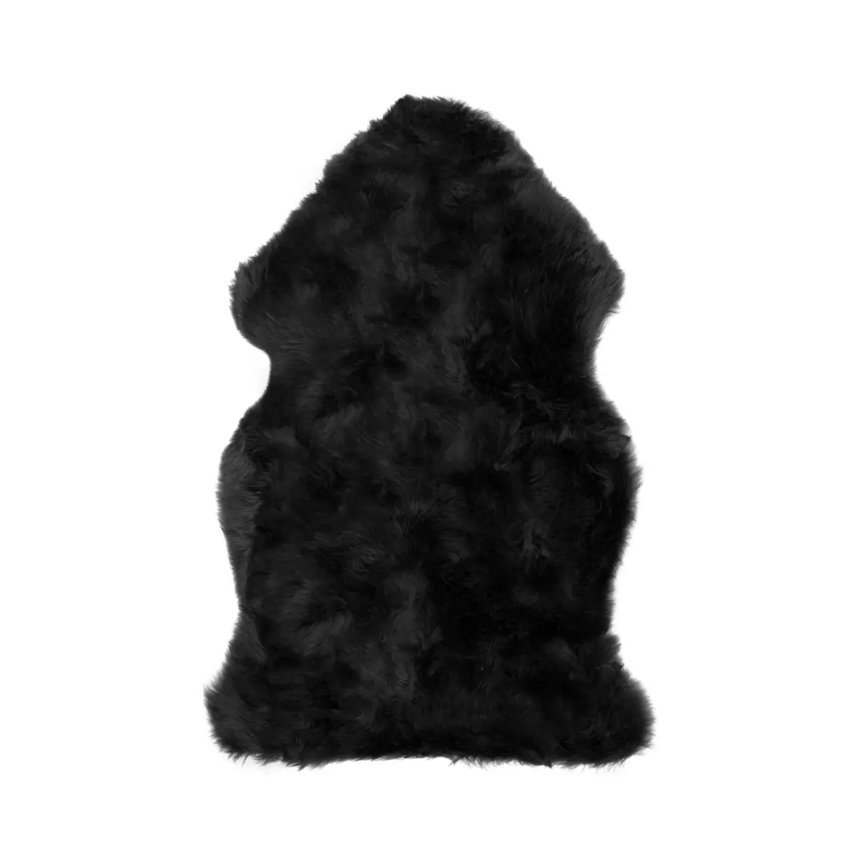 HomeRoots 293184 Classic New Zealand Single Sheepskin Wool Rug - 2x3 ft, Black, Touchable, Rich Texture, Durable, Handpicked Density, Natural Sheen, for Living Room Decor