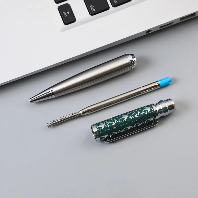 Luxury Metal Retractable Ballpoint Pen Business Office Writing Pen Vintage Engraved Texture Metallic Ball Pen Gift For Men Office