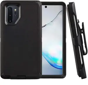 Rugged Defender Case For Samsung Galaxy Note 10 / Galaxy Note 10+Plus / Shockproof Heavyduty Protection case With Belt Clip Protector