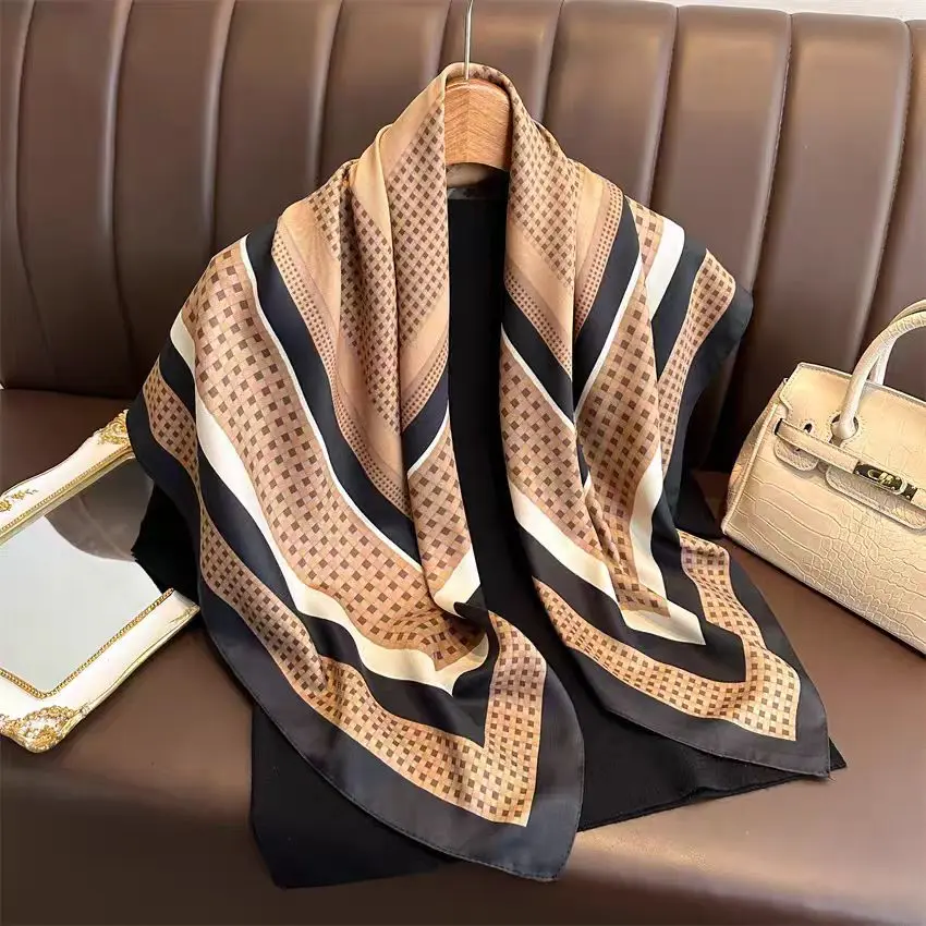 Women’s silk scarf, headscarf, handkerchief, faux silk scarf, silk scarf, 70 cm × 70 cm, women’s shawl or neck wrap. Headscarf for sleeping, elegant decoration