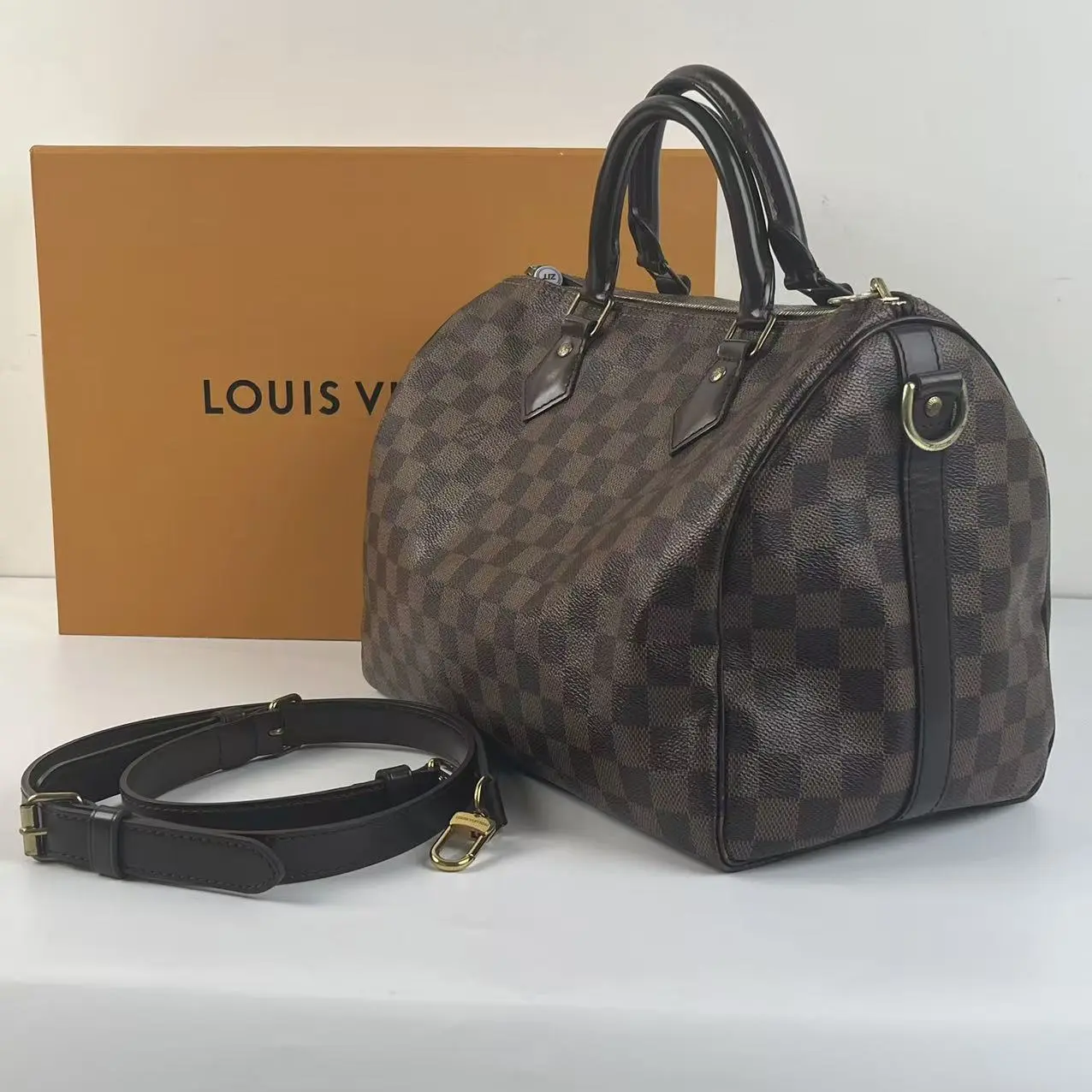 Pre-owned Louis Vuitton LV Damier Ebene Speedy 30 Bandoulière Bag