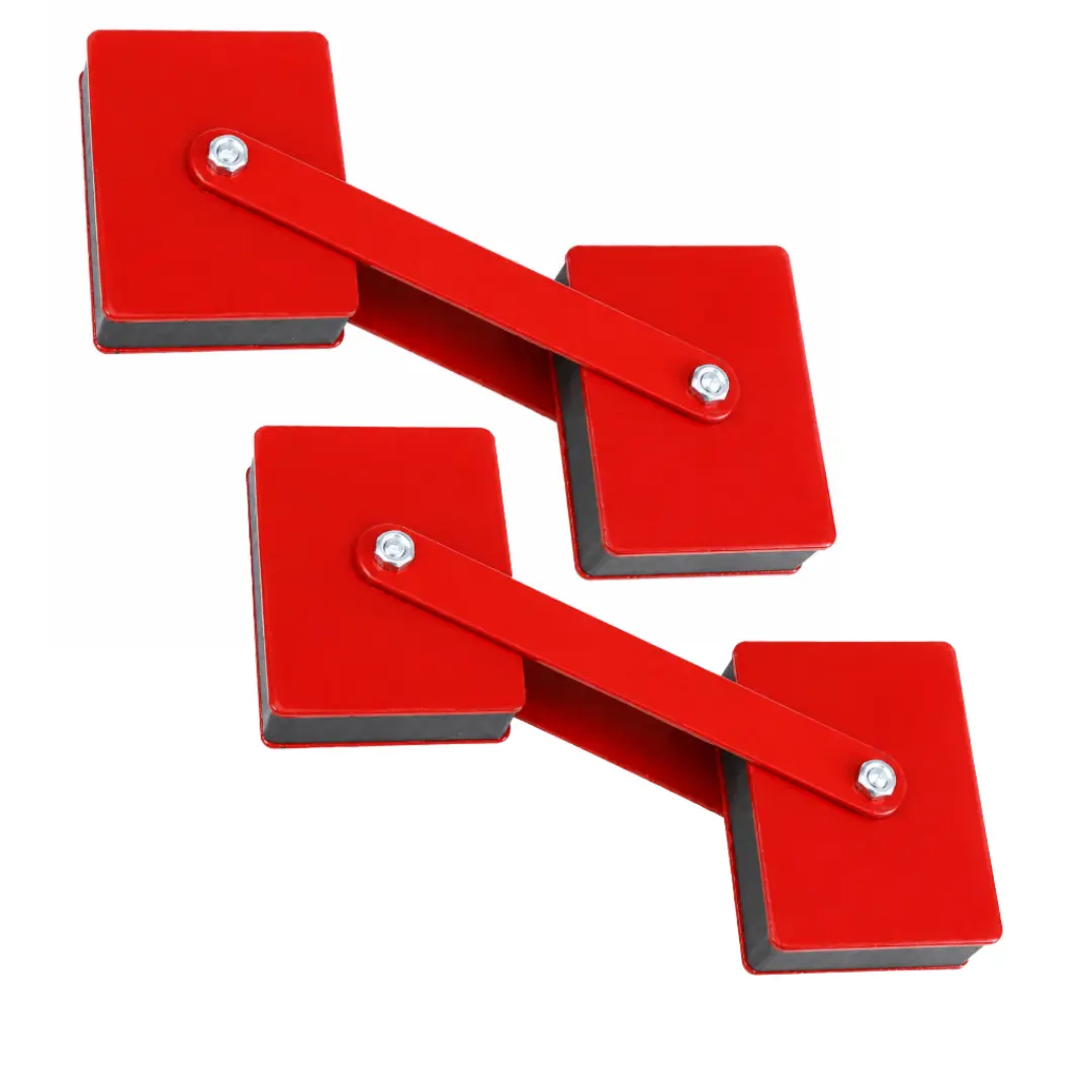 Heavy Duty Welding Magnet Holder, 5 lb Red Metal Magnetic Welding Support for Workshop, Machine Shop, Field Welding, Metal Holding, Angled Welding, Nails & Screws Pickup