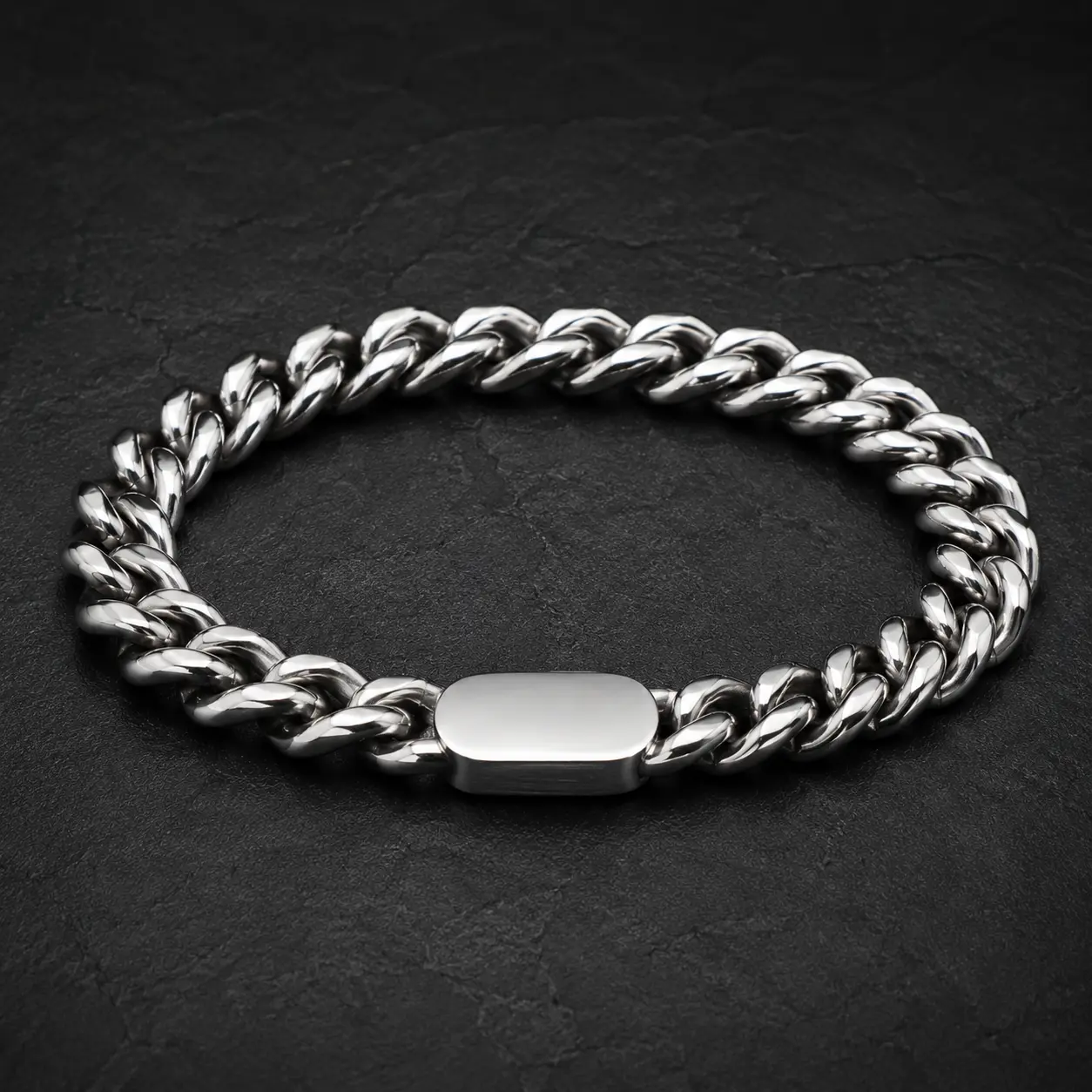 Men's 10mm Stainless Steel Cuban Link Bracelet with Box Clasp, Chunky Chain Jewelry Gift for Him
