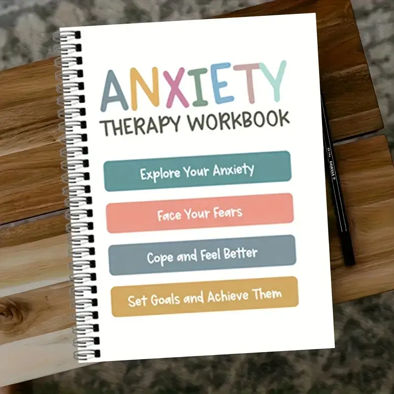Anxiety Workbook, Guided Journal for Adults & Teens, Mental Health Therapeutic Exploration, Self-Reflection & Cognitive Behavioral Therapy (Cbt) Exercises, Anxiety Management Relaxation Tool, Durable Cover, Therapy Tools, Worksheets