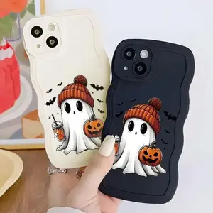 Cute Ghost Pattern Phone Case, 1 Count Decorative Protective Phone Protector Cover, Phone Accessories Compatible with iPhone, Halloween