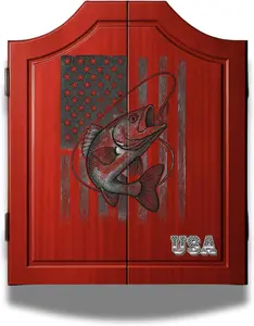UV Printed Dart Board Cabinet Set Wooden Dartboard Cabinet for Family Game Rooms