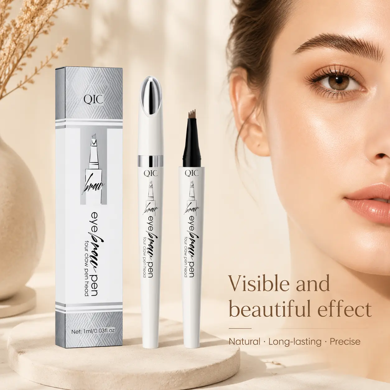 Women's Waterproof Liquid Brow Pen - Micro-Fork Fine Tip, Precisely Sculpted Brows, Natural Hair-Like Strokes, Long-Lasting, Easy to Apply, Glossy, No Harmful Additives, 36 Months Shelf Life, All Skin Types Makeup Tool with Box