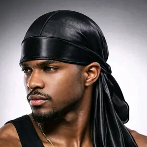 Smooth Satin Durag for Men Wave Cap Head Wrap Breathable Comfortable Premium Silky Durag for Maximum Compression 360 Waves Durable Stitching One Size Fits Most Satin Material skull