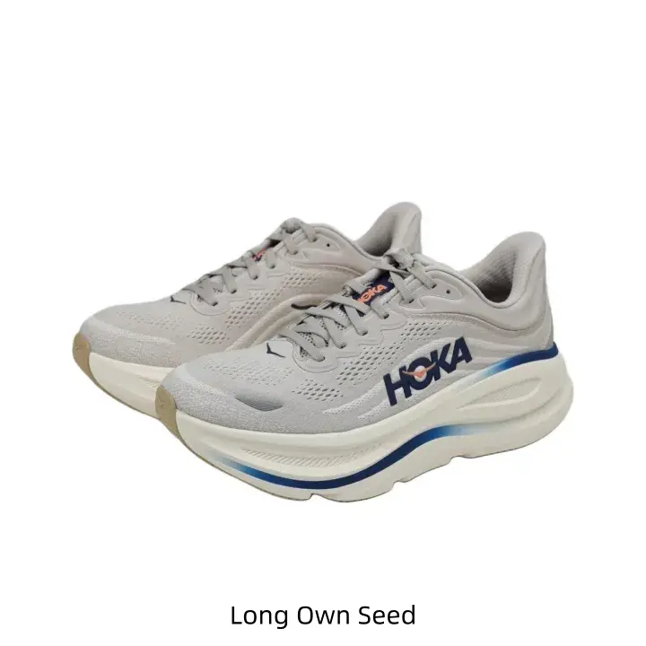 Lightweight cushioned trainer sneakers use quick-dry perforated woven mesh, soft light gray base with bold navy contrast detailing, flexible wide segmented rubber outsole, ideal for gym sessions, countryside hikes and all-day errand walks