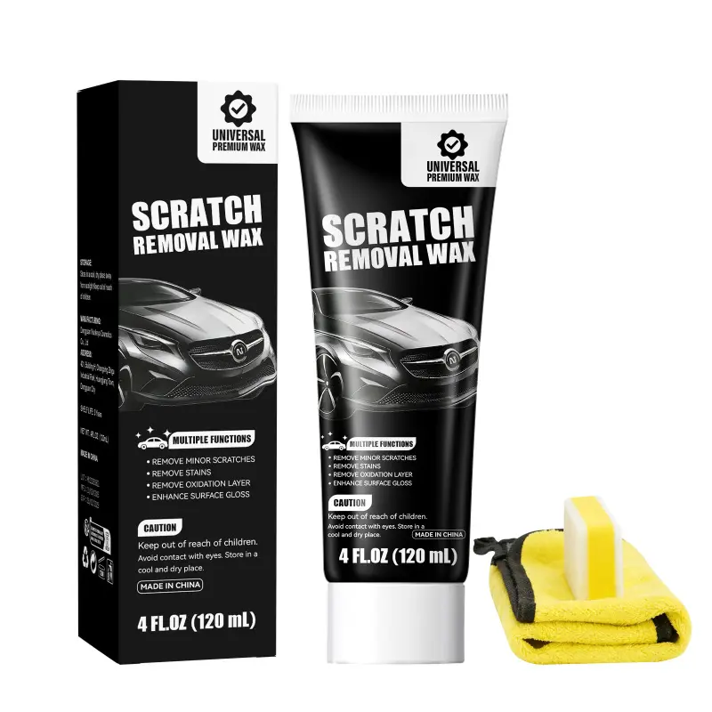 【SummerWins】Car Scratch Repair Paste, Car Detailing Supplies & Accessories, Auto Paint Restorer for Scratches, Oxidation, Stains, Safe for All Finishes, White & Black Variants, Includes Sponge + Towel, Car Maintenance Essential, Car Detailing Accessories