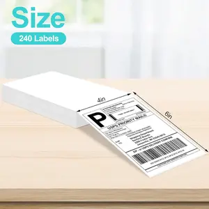4x6 Thermal Labels, Shipping Labels, Strong Adhesive Thermal Label, White Printer Paper/Label (240 Labels)
