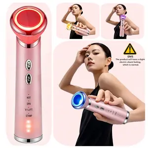 4-In-1 Microcurrent Facial Toning Tool Red Light Therapy and Blue Light Therapy for Face and Eye Massager with Heat Vibration for Skincare Puffiness, Firming, Smoothing, Facial Frequency Beauty Device Microcurrent Devices