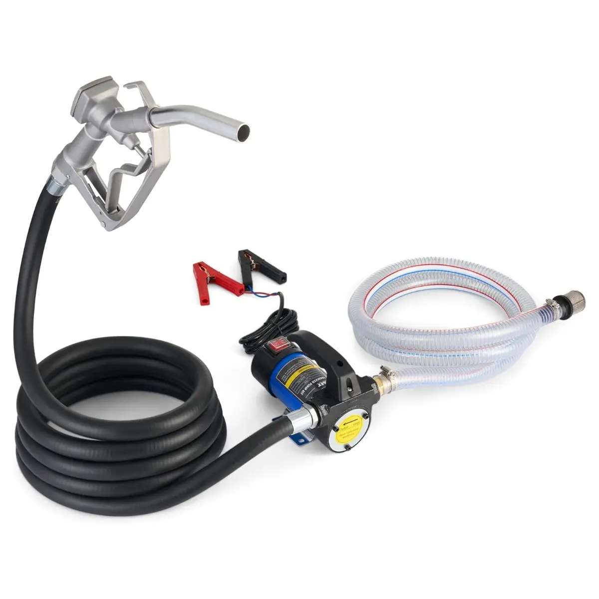【SpotlightDay】Orion Motor Tech 12V Battery Powered Diesel Transfer Pump Kit, Self-Priming DC Electric Fuel Pump with Nozzle & Hoses for Diesel, Kerosene Transfer, Battery Powered Pump