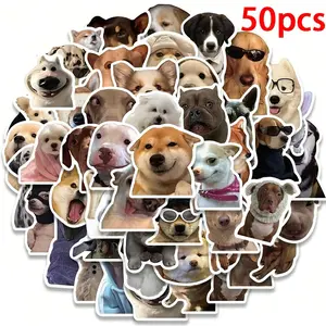 50pcs Dog Animals Pet Cute Funny Cartoon Deacls Graffiti Vinyl High Quality Stickers Pack for Adults Decorated Suitcase Water Bottle DIY Phone Laptop Computer Skateboard Luggage