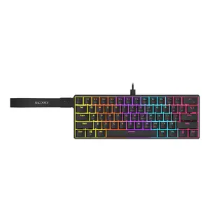 AJAZZ NK61 wired gaming new red switch lightweight body office keyboard 61-key small configuration portable 22-key punch-free ABS flat keycap wear-resistant and durable plug and play suitable for games and office Mechanical Backlit Keyboard