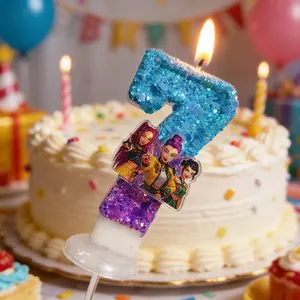 HOT Demon Hunter Themed Candles,0-9 Digital Candle, Exquisite Cake Top Cake Decorations, for Children's Birthday Parties,  Party Supplies Gift, Cake Toppers