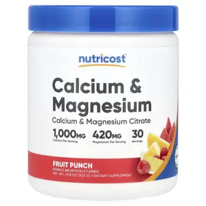Nutricost Calcium & Magnesium, Fruit Punch , 10.8 oz (303 g)